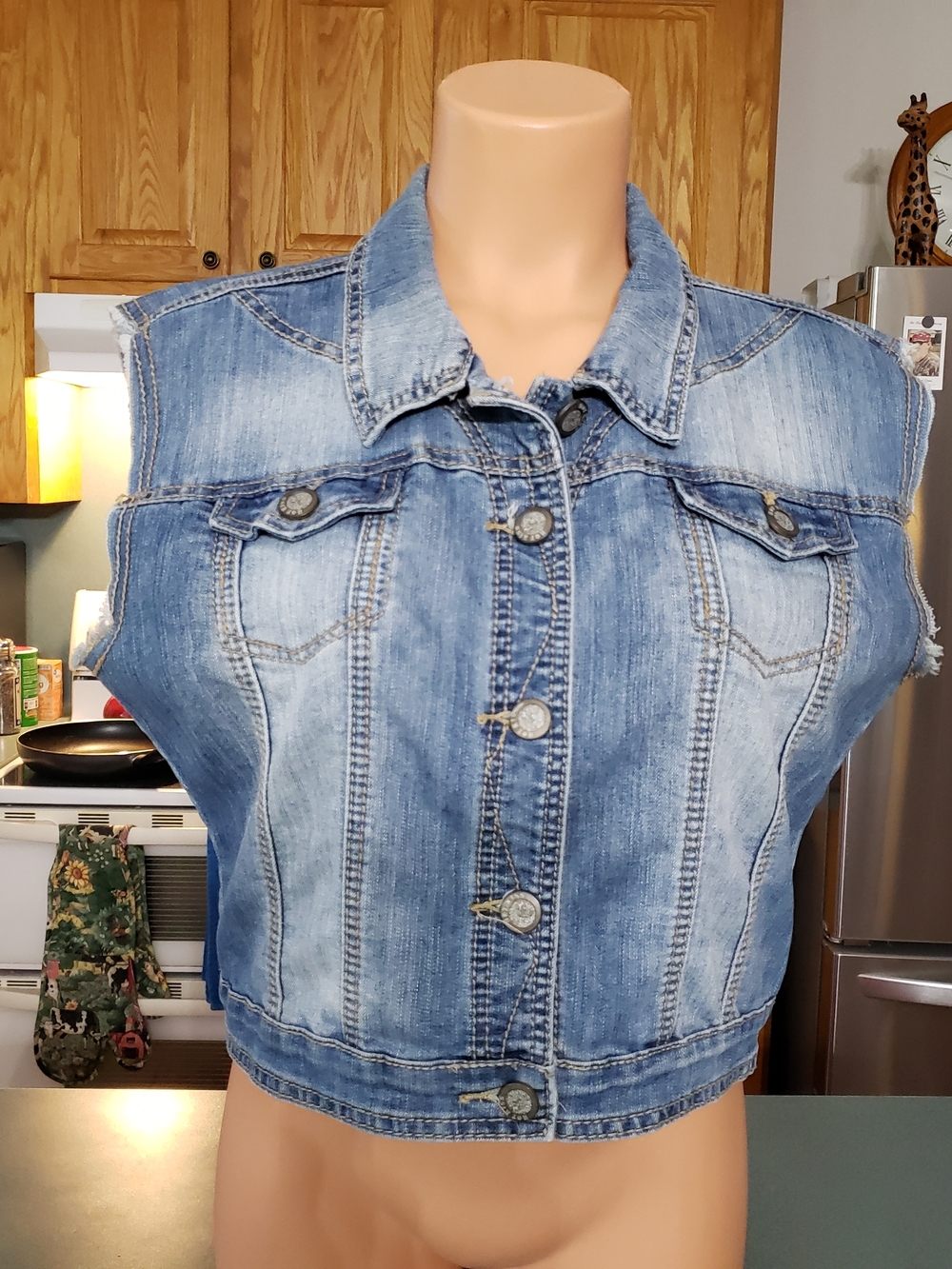 Hot Kiss Light Blue Denim Vest
